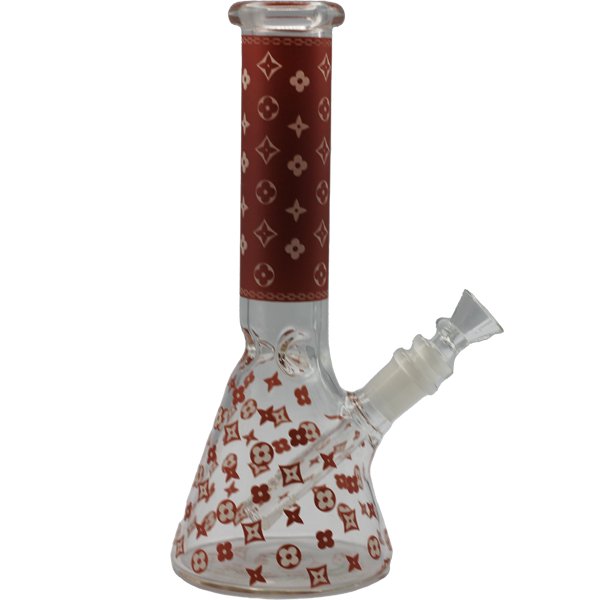 10" ROSE G FLORAL DIAMOND BEAKER BONG - SMDistro